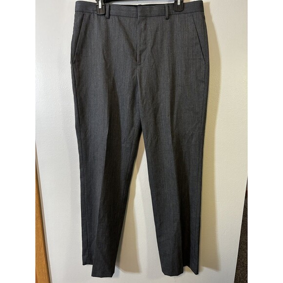 Calvin Klein Men's Dark Gray Pants 33x32 60% Wool 40% Polyester - Picture 1 of 8
